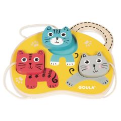 Puzle de madera encajable Gatos Baby 3 piezas - Goula