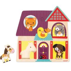 Puzle de madera encajable sonoro Animales - Janod