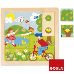 Puzle de madera encajable Primavera 16 piezas - Goula