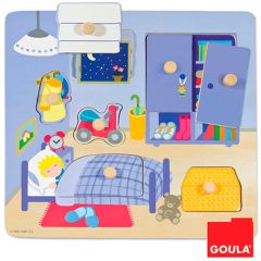Puzle de madera encajable Habitación 7 piezas - Goula