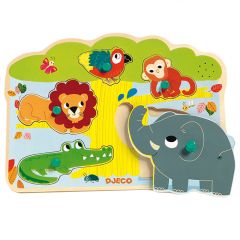 Puzle de madera encajable sonoro Baobab 5 piezas - Djeco