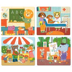 Puzles evolutivos de madera profesiones de animales (4) - Vilac