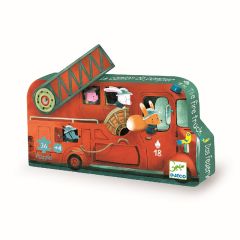 Puzle silueta Camión de bomberos 16 piezas - Djeco