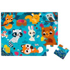 Puzle táctil con texturas Animales del bosque 20 piezas - Janod