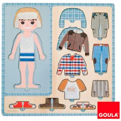 Juego de madera vestir niño 10 piezas - Goula