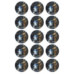 Oblea de los robots R2-D2 y C-3PO - 5 cm (15) - María Lunarillos