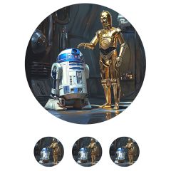Papel de azúcar de los robots R2-D2 y C-3PO - 20 cm - María Lunarillos
