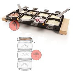 Raclette grande para fundir queso Partyclette XL - Acero -  Boska + REGALO tarros