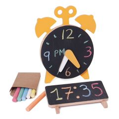Relojes de madera pizarras con tizas Chalking O´Clock - Wodibow