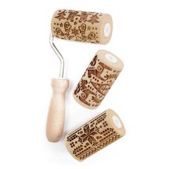 Rodillos marcadores de madera Navidad 7 cm (3) - ScrapCooking