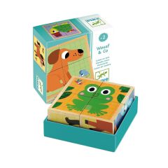Rompecabezas con 4 cubos Wouaf - Djeco