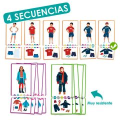 Juego de asociación y secuencias aprendo a vestirme - Akros