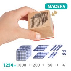 Sellos de madera de descomposición numérica con base 10 - Akros
