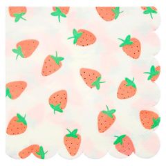Servilletas de papel con ondas Fresas (16) - Meri Meri
