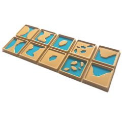 Set 10 bandejas con accidentes geográficos - Montessori
