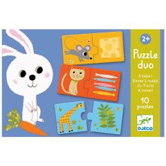 Set 10 puzles Dúo A Comer 20 piezas - Djeco