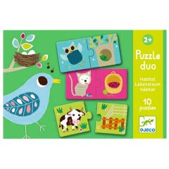 Set 10 puzles Duo Habitat 20 piezas - Djeco