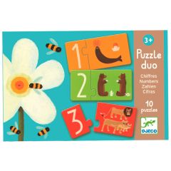 Set 10 puzles Duo Números 20 piezas - Djeco