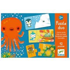 Set 12 puzles Dúo Escondite 24 piezas - Djeco