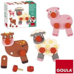 Animales de granja de madera para atornillar (3) - Goula