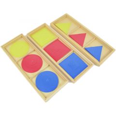 Set 3 cajas de madera para geometría ornamental - Montessori