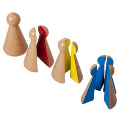 Set 4 mini bolos de madera fracciones - Montessori