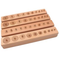 Set 40 cilindros con botón Premium madera de haya - Montessori
