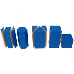 Set 5 bloques de madera azules divididos - Montessori