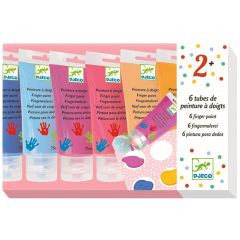 Tubos de pintura de dedos pastel (6) - Djeco