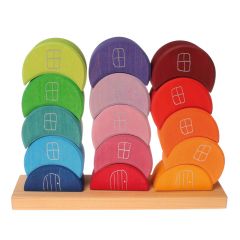 Set de 15 bloques de madera para construir casas - Grimm's