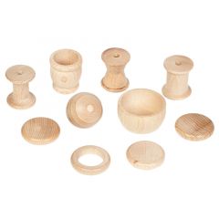 Piezas de madera natural Cesta de los tesoros (10) - Grapat