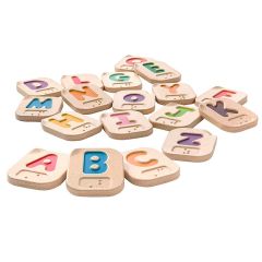 Letras de madera Abecedario Sistema Braille (26) - PlanToys