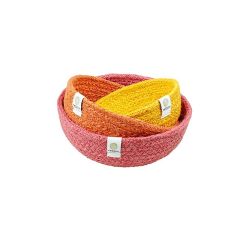Cestas de yute para almacenar y clasificar amarilla, naranja y rosa (3) - ReSpiin