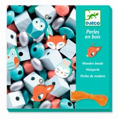 Set de 450 perlas de madera para coser animales - Djeco