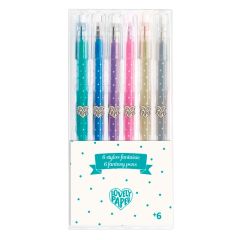 Bolígrafos de gel con purpurina (6) - Djeco