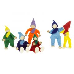 Muñecos flexibles de fieltro y madera Duendecillos del bosque (6) - Magic Wood