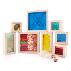 Bloques de madera transparentes arcoíris Treasure Blocks (8) - Guidecraft