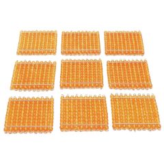 Set de 9 cuadrados de 100 perlas doradas - Montessori