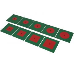Set de 9 cuadrados y círculos de metal - Montessori