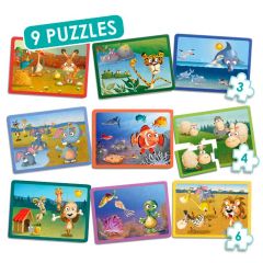 Set de 9 puzles: Animales - Akros