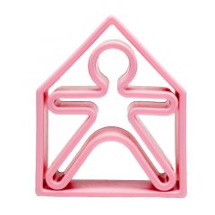 Set de casa y muñeco rosa pastel de silicona - Dëna