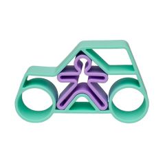 Set de coche verde y muñeco lila de silicona - Dëna