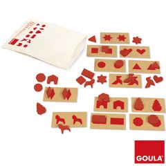 Set piezas geométricas y patrones de madera - Goula