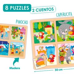 Set puzles de madera con secuencias: Caperucita Roja y Pinocho - Akros