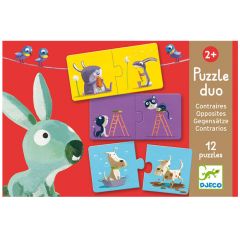 Set 12 puzles Dúo Contrarios 24 piezas - Djeco