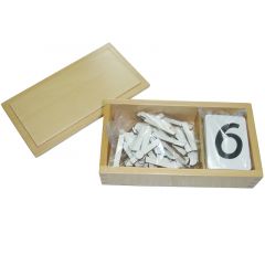 Set tarjetas de madera números y signos aritméticos - Montessori