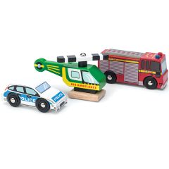 Set vehículos de emergencia de madera - Le Toy Van