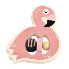 Sonajero de madera con forma de flamenco - Vilac