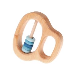Sonajero y mordedor de madera con aros azules - Grimm's