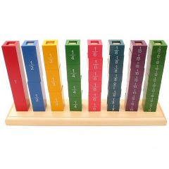 Soporte de madera para fracciones verticales - Montessori